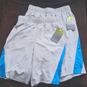 2 pair mesh shorts NWT gray & light blue Medium 10-12